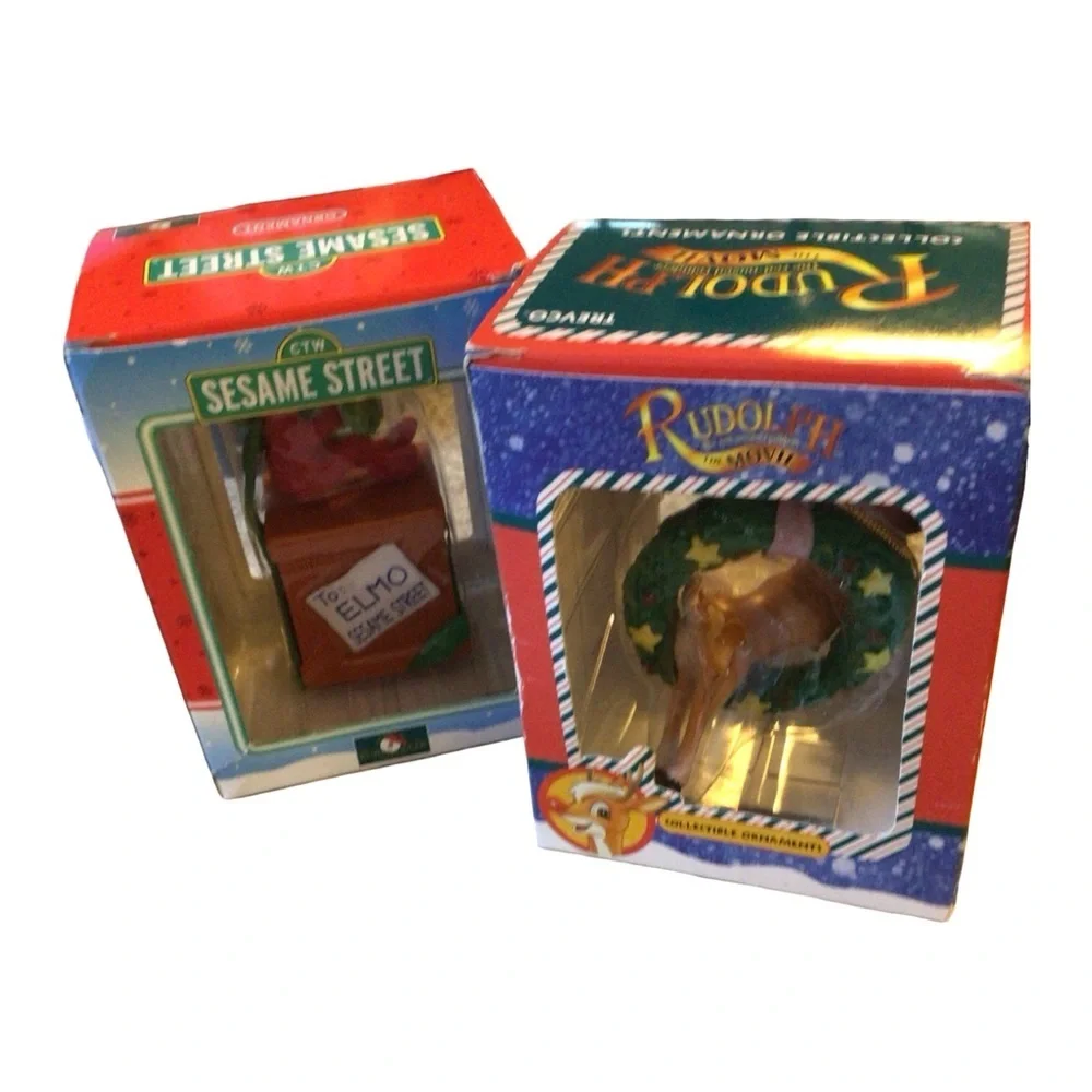 Sesame Street and Rudolph Holiday Ornament Set